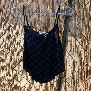 Black and grey checkered crop tank top
